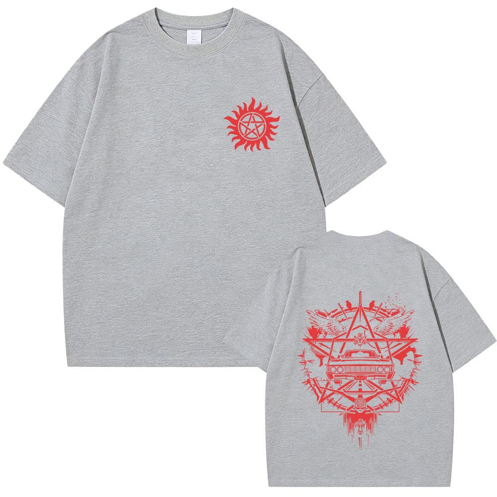 Supernatural Graphic Tshirt Summer Unisex Women Fashion Casual Soft Cotton Short Sleeve Unisex Cosplay Oversized Crewneck Tshirt