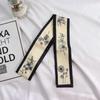 Plant Print Fashion Hair Ribbon Scarf Neck Tie Bag Scarfs Satin Silk Skinny Headscarves For Women