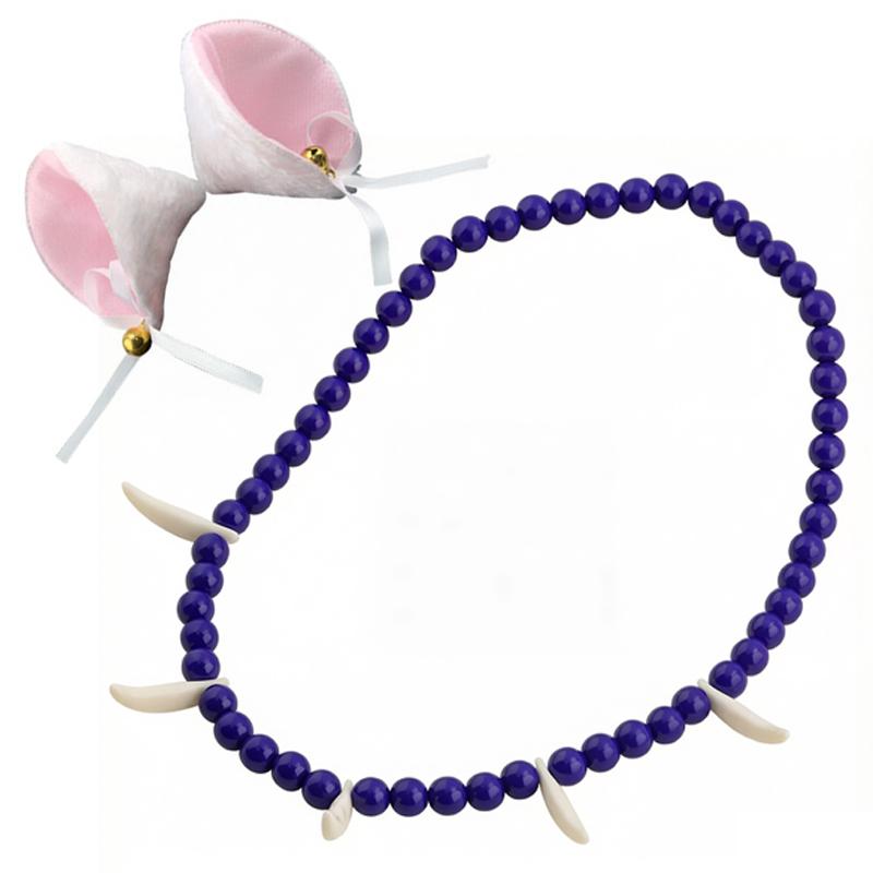 Inu Anime Yasha Cosplay Kostuum Halloween Carnavalsfeest Mannen Prestatiekostuums Witte Oren Blauwe Hondentand Ketting XXL