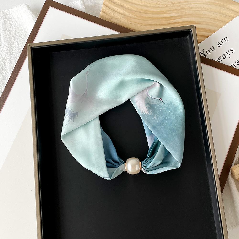 Magnetic Buckle Small Scarf Diamond Studded Magnetic Buckle Scarf Women'S Necklace Headband Scarf Light Luxury Exquisite