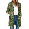 Women's Lightweight Long Sleeve Open Front Cardigans Long Sleeve Lightweight Vintage Printed Coat With Pockets
