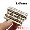 Imán de Neodimio Super Fuerte de 8x3mm N35 NdfeB Imán Permanente imanes Redondos Imanes Potentes Imán de Nevera