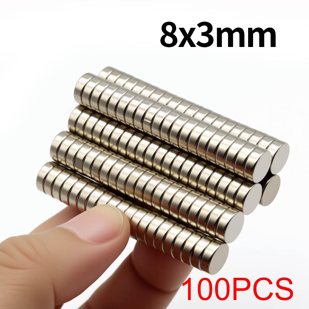 Imán de Neodimio Super Fuerte de 8x3mm N35 NdfeB Imán Permanente imanes Redondos Imanes Potentes Imán de Nevera