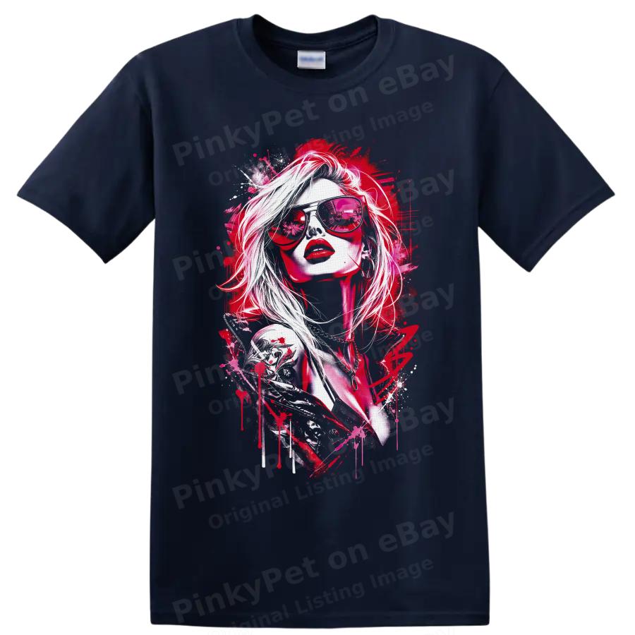 Red Fashion Portrait T Shirt W/ Sunglasses Splatter Street Art Graphic Tee