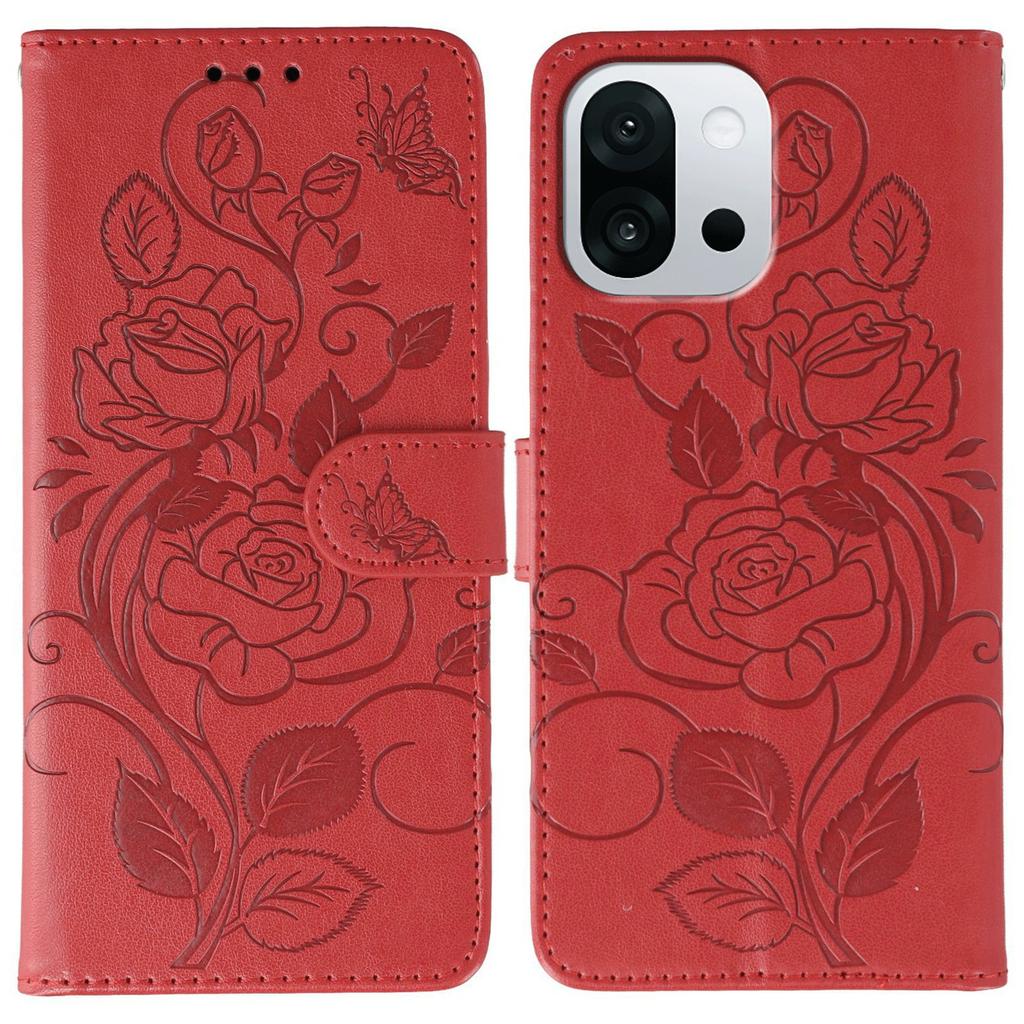 For OnePlus 13T 5G Case Wallet Stand Imprinted Rose Butterfly PU Leather Phone Cover