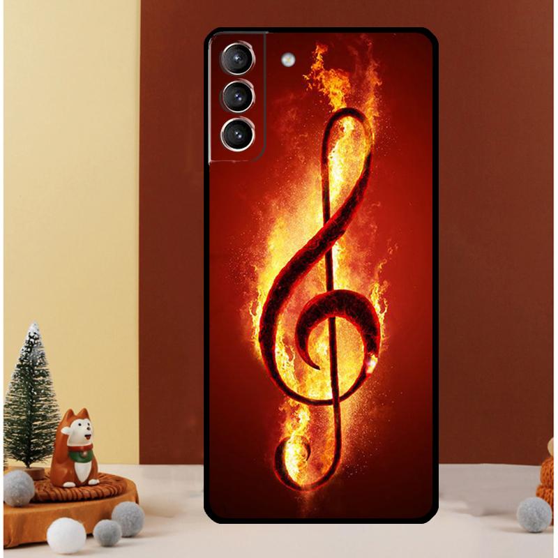 Treble Clef Music Note Case For Samsung Galaxy S25 S26 Ultra S21 S22 S20 S23 S24 Ultra S10 Plus S25 FE Cover Funda