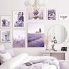 Wall Art Canvas Painting Purple Lavender Field Reed Girl House Bike Living Room Decoration Posters And Prints Home Wall Pictures