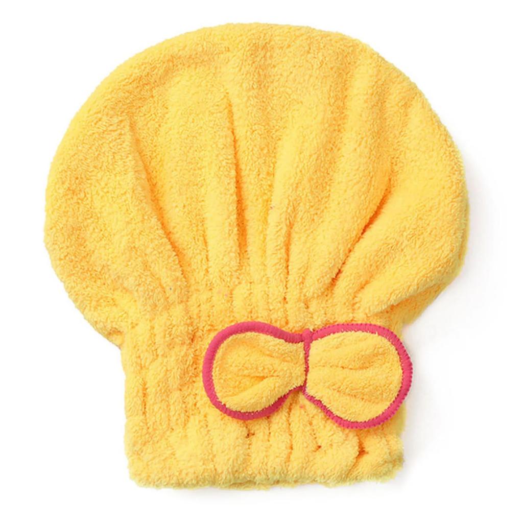 AUGEN Microfiber Fabric Bow Hair Towel/Hair Wrap, Cotton Hair Drying Cap, Hair Towel Lightweight Shower Cap Quick Dry Magic Cap Hair Towel Super Ab