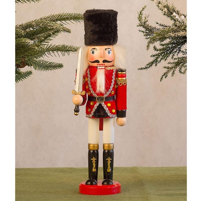Weihnachts-Nussknacker Ornament Kleiner Holzsoldat Weihnachtsdekorationen Nussknacker Figur Ornament für Tisch Regal
