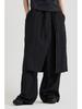 Beidipi Cotton Elastic Skirt Pants, Black