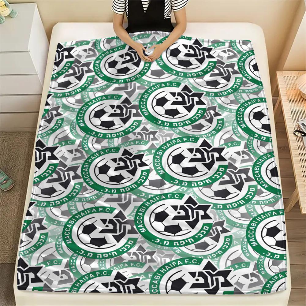1Pc Maccabi-Haifa Print Flannel Blanket, High quality Comfortable for All Seasons, Home Decor, Warmth and Comfort, Perfect for Gifts