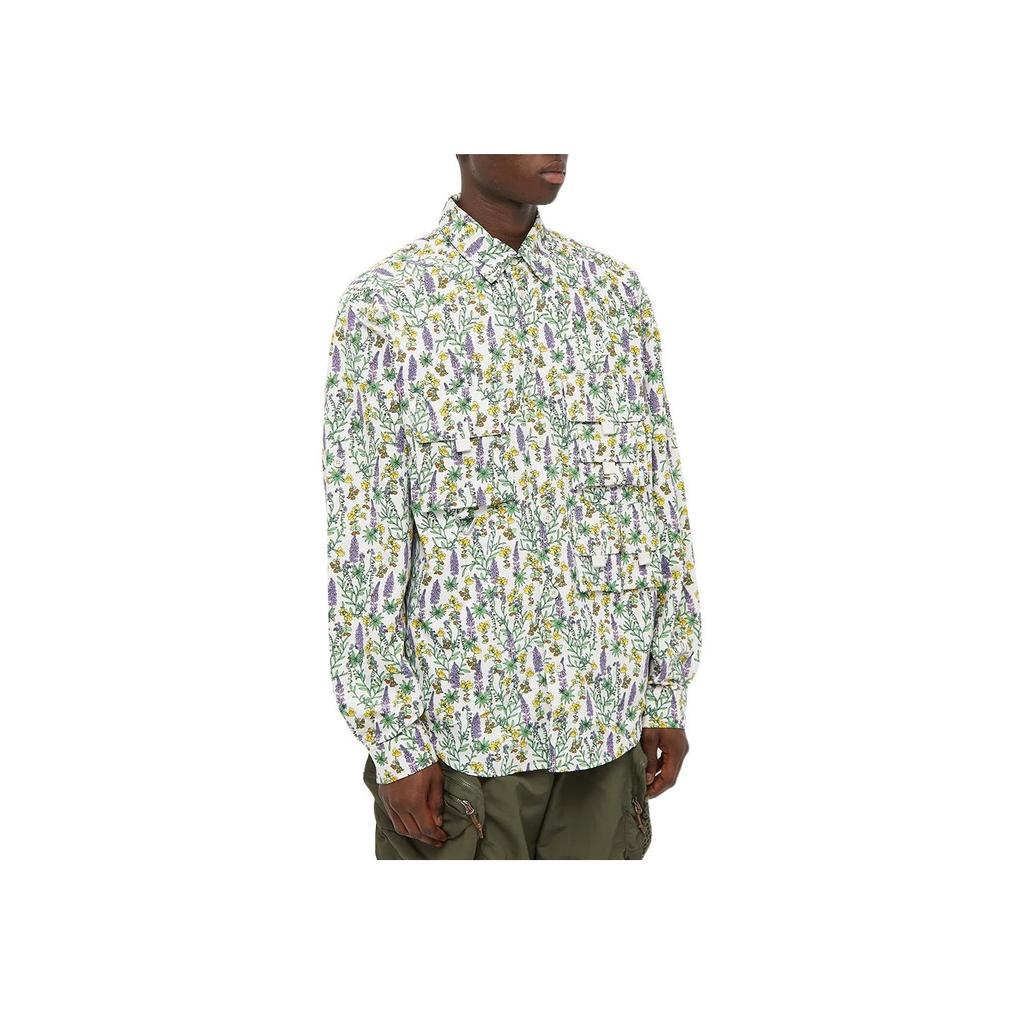 Nike ACG Floral Print Button-Down Long Sleeve Shirt Men Tops White DN3941-072