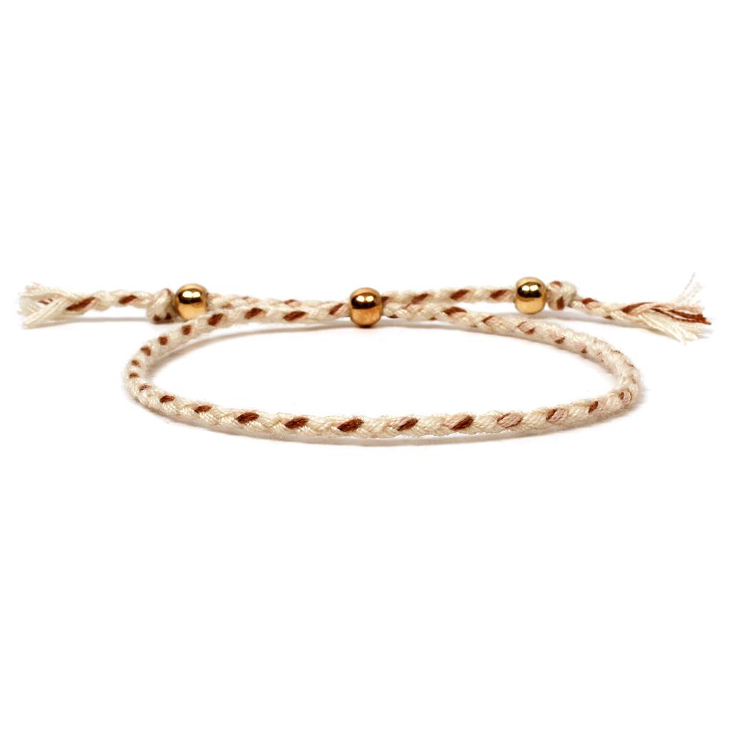 Heiß verkaufendes neues Armband mit goldenen Perlen, handgewebter Schmuck aus farbigem Faden