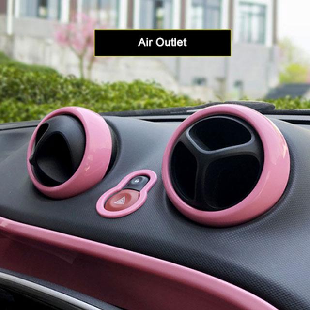 Car Pink Full Interior Modification Window Lift Panel Decoration Sticker For Smart 453 Fortwo Forfour Car Styling