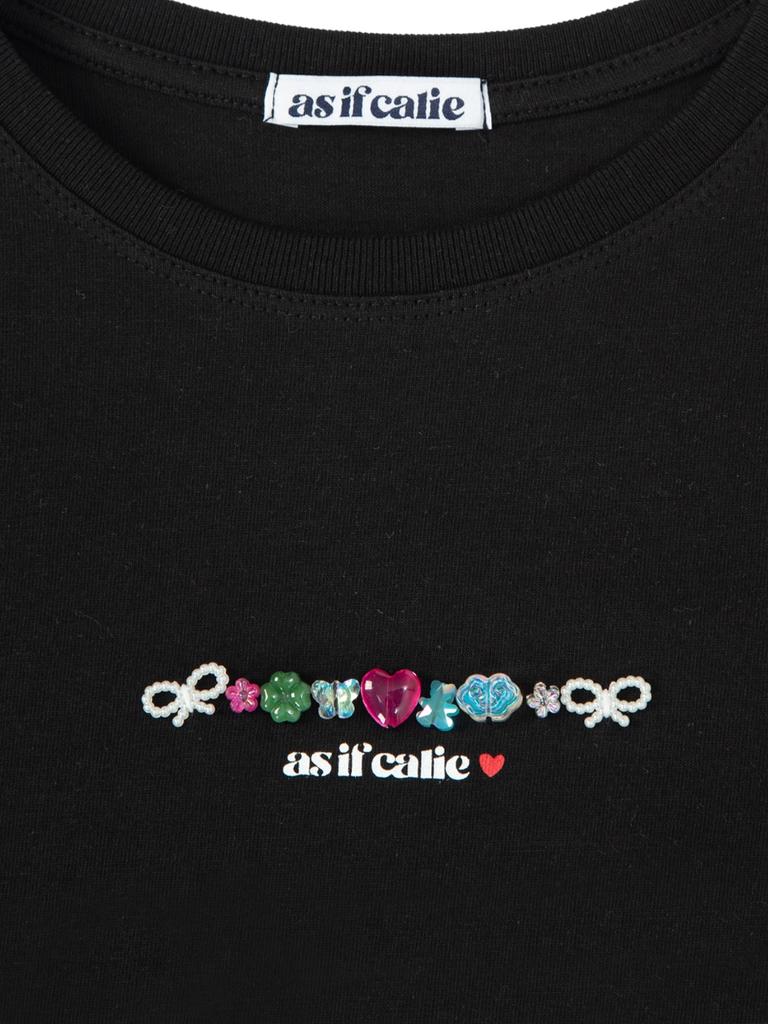 ASIF CALIE Calie Beads Basic T-Shirt Black