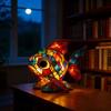 Night Light Handmade Vintage Resin Animal Rainbow Lamp USB Powered Soft Warm LED Light for Bedroom Desk Decor