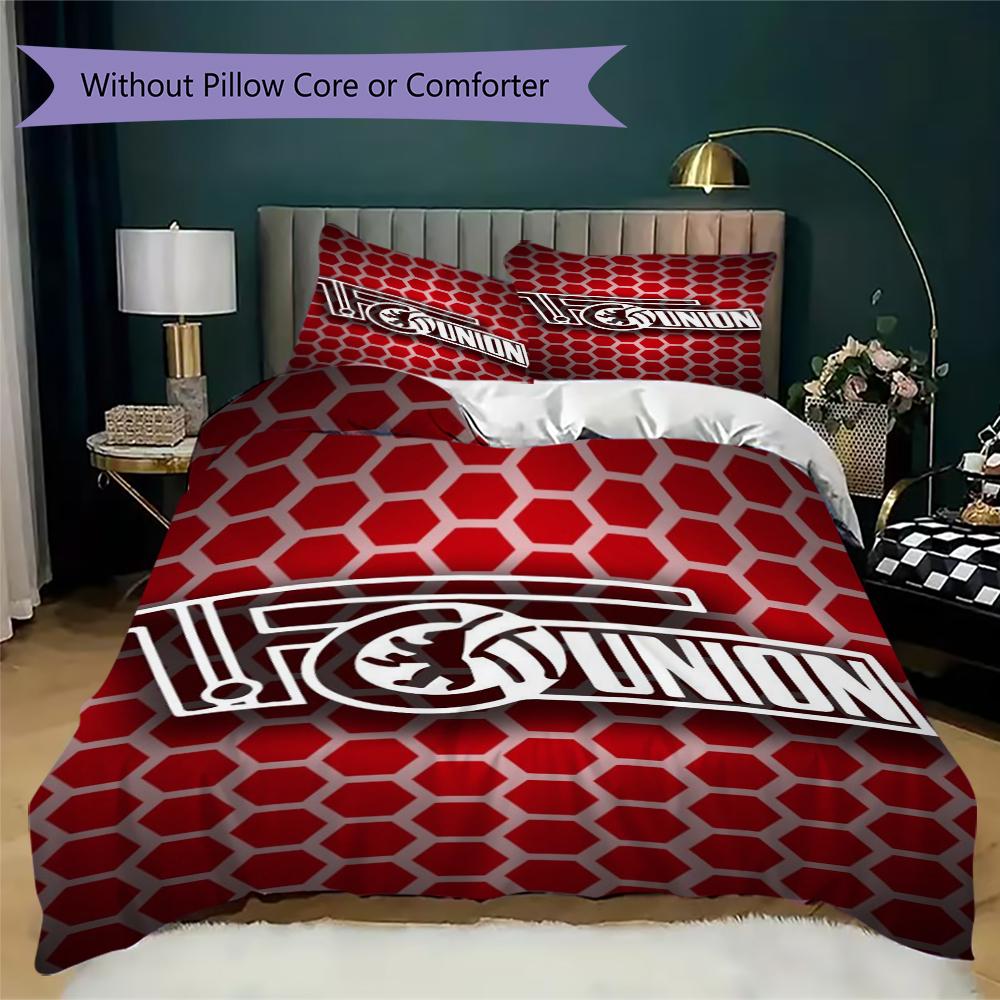 Union Berlin Pattern Bedding Uilt Set Uilt Cover Pillowcase Home Decoration Birthday Gift (1 * Duvet Cover + 2 * Pillowcase Without Core)96