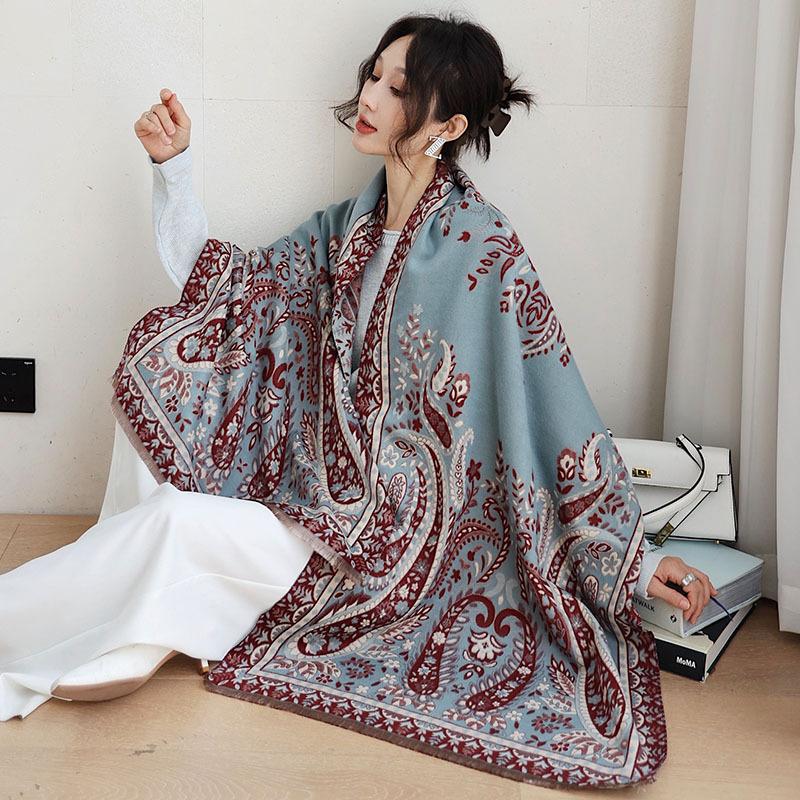 65 * 190 cm Toamnă Și Iarnă Nouă Culoare Solidă Versatil Simplu Imitație Casmir Eșarfă Duble Fețe Eșarfă Călduță Atmosferă Şal