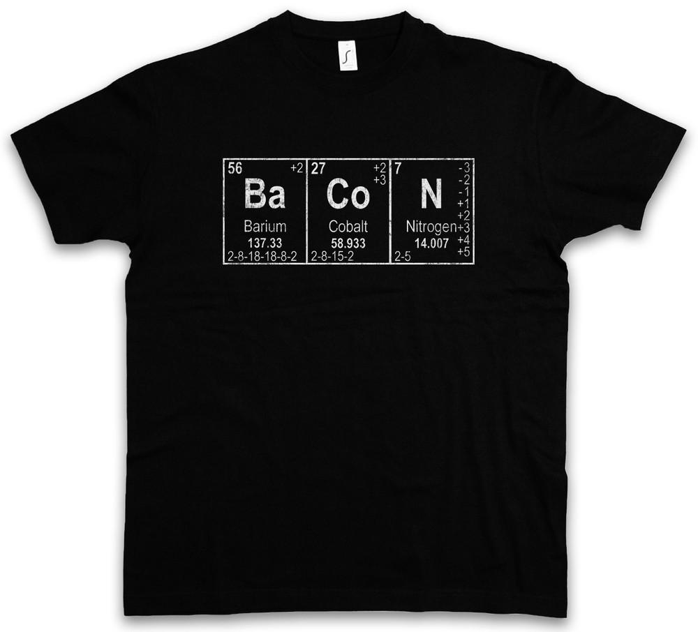 

Ba Co N I T-Shirt Bacon Addicted Love Fun Nitrogen Teacher Scientist Chemistry M