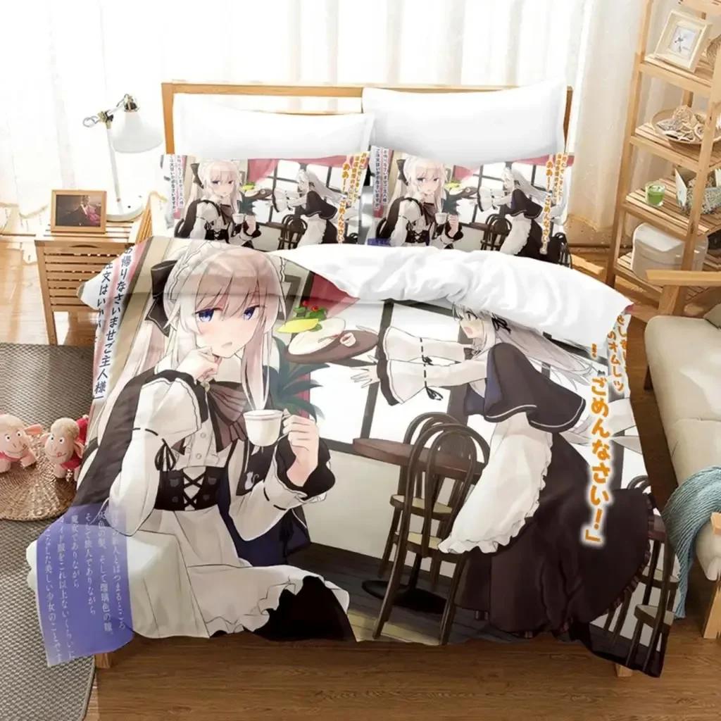Comforter 3D Anime Girl The Journey Of Elaina Bedding Set Printed With Bed Soft Single Double Queen Super King Size