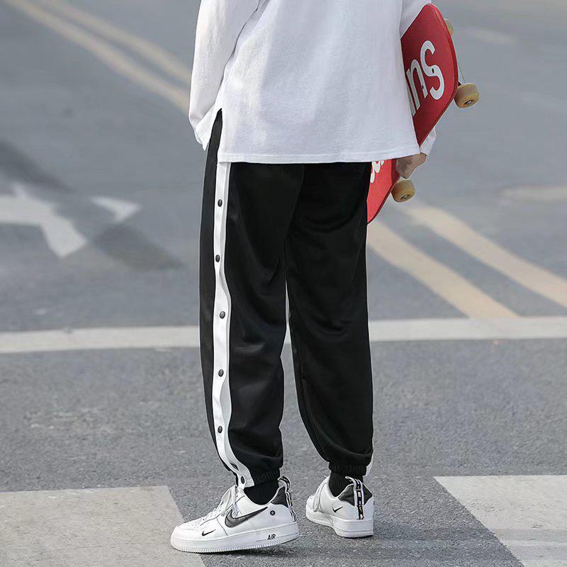 Herre Basketball Dobbelkneppet Knapp Sportsbukser, Vår/Sommer High Street Treningsbukser