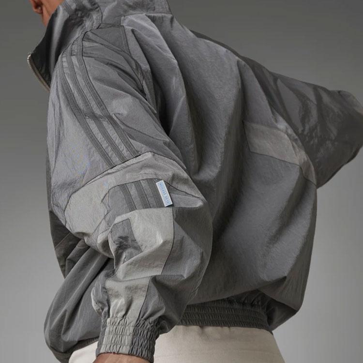 adidas originals Blue Version Series Casual Half Zipper Stand Collar Jacket Gray Men's HD2233