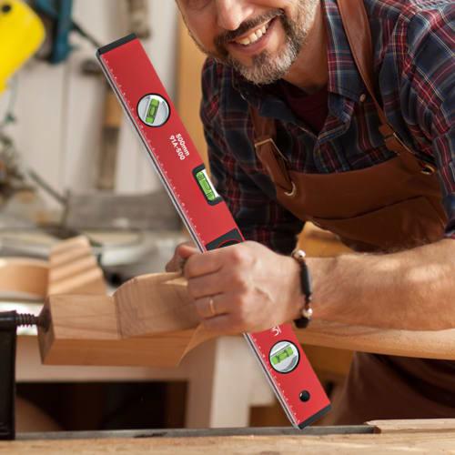 Aluminum Alloy Digital Spirit Level with 3 Bubble Level and Shockproof Design for Construction Sites, Portable Magnet, Precision Graduations, Built-in