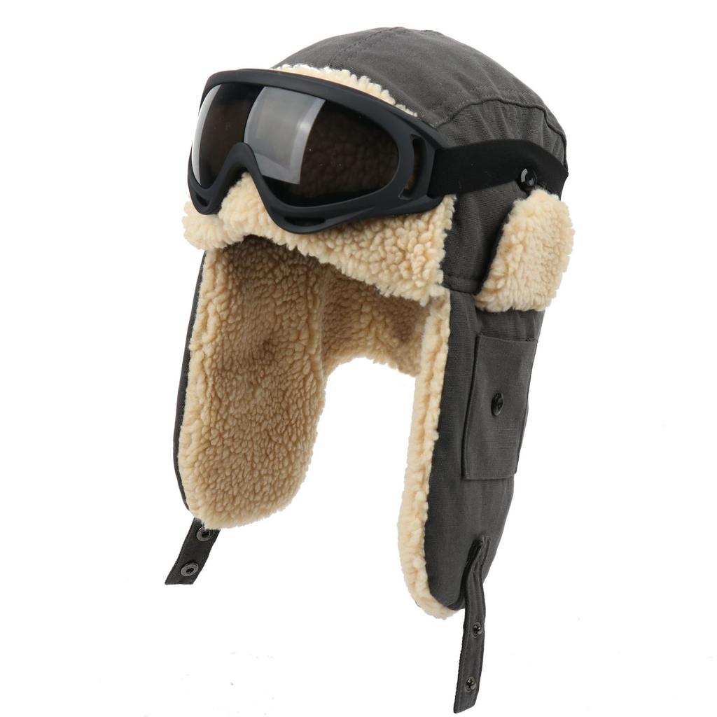 Toucas de esqui outdoor à prova de vento para homens e mulheres Protetores de orelha espessos Toucas de aviador Toucas térmicas do Nordeste