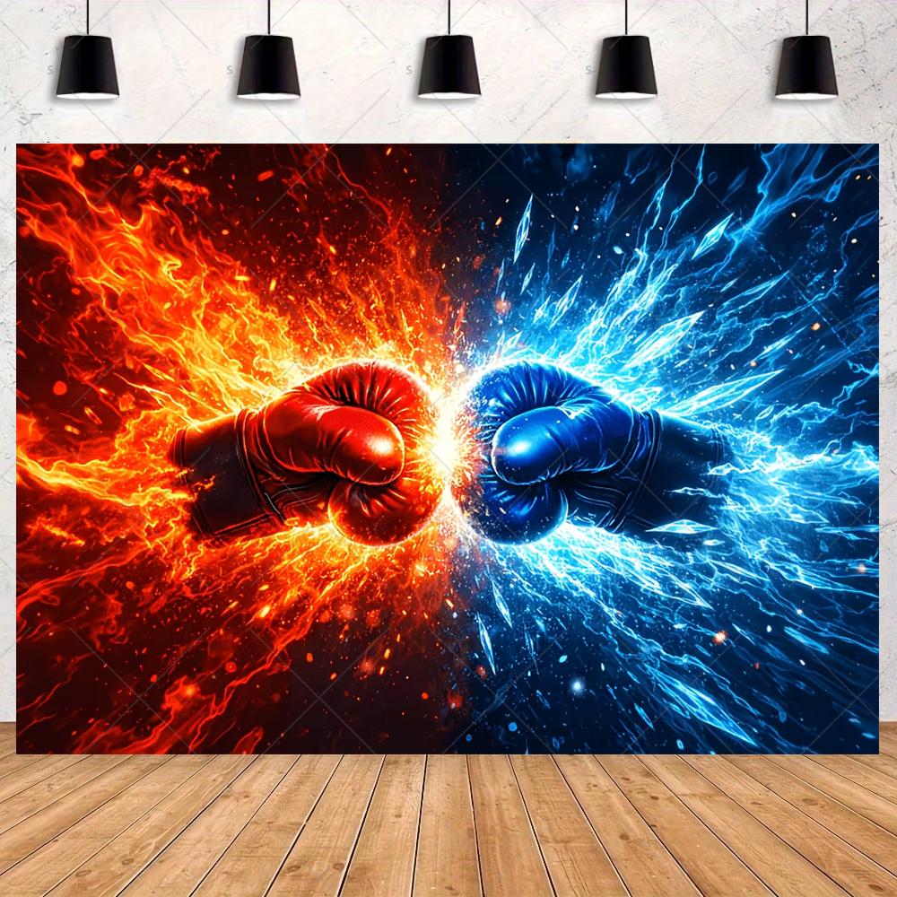 Ice and Fire Fusion Theme Backdrop Shocking Water Fire Elements Party Decoration Background Photography Studio Supplies Banner