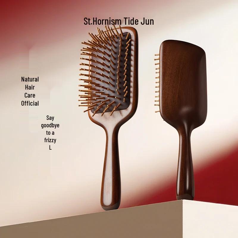 Natural Sandalwood Cushion Massage Hairbrush