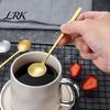 Gold Plated Snack Utensil Stainless Steel Coffee Spoon, Round Small Teaspoon for Espresso Cup Spoon Dessert, Creative Stirring Ice Cream Jam