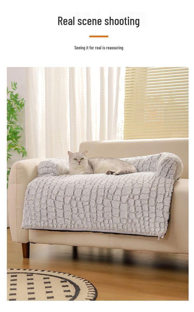 Sofa Removable Washable Dog & Cat Winter Bed - Universal Small Pet Mat, Warm & Thickened