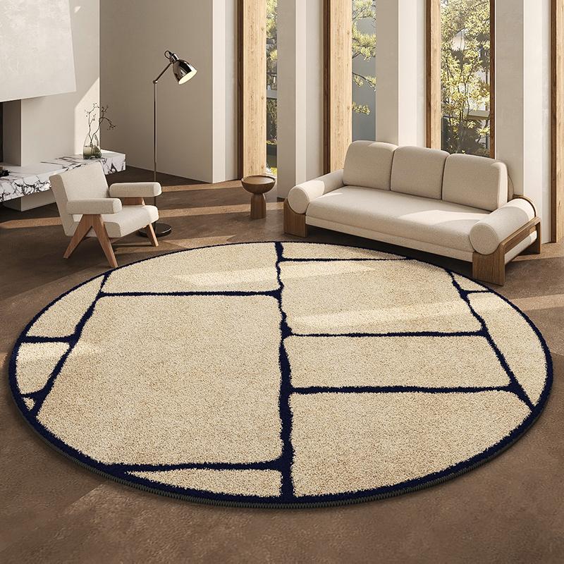Teppiche im französischen Stil für Wohnzimmer Verdicken Waschbare Fußmatte Große Fläche Ankleidezimmer Runder Teppich Retro Schlafzimmerdekor Plüschteppich