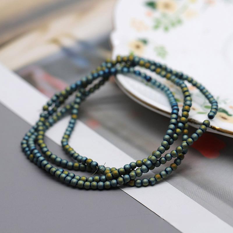 Matte Color Crystal Glass Beads 3mm 145pcs Round Loose Spacer Beads for Clothing Embroidery Decor Craft Making