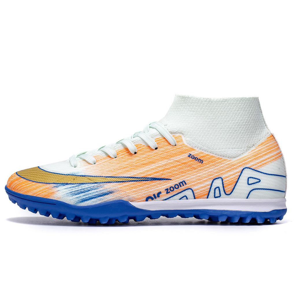 High-top men's and women's football shoes Adult adolescent students Artificial grass broken nails spikes Sports training shoes