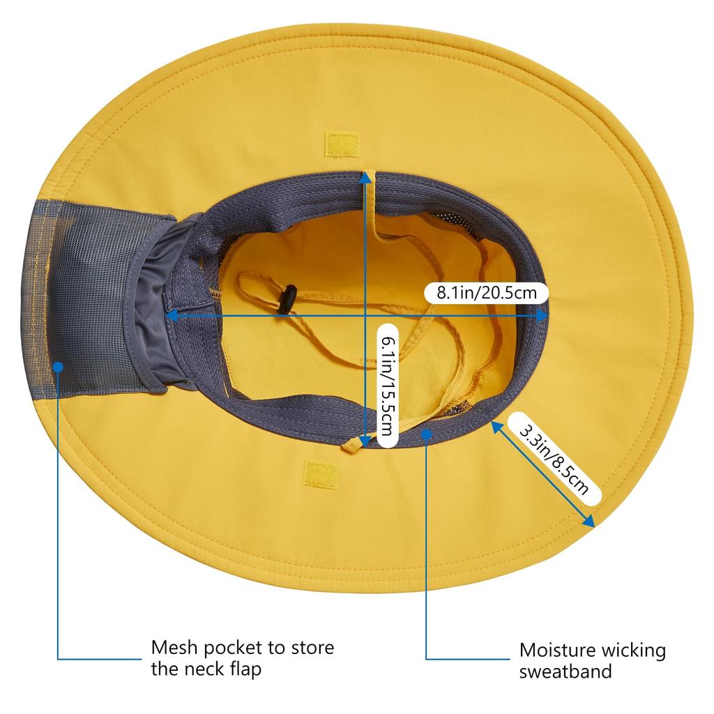 Bassdash Fishing Wide Brim UV Quick Fishing Sun Farm Mountain Climbing [Bassdash] Hat, [Water Repellent, UPF50+, Protection, Drying, Lightweight] Cap,