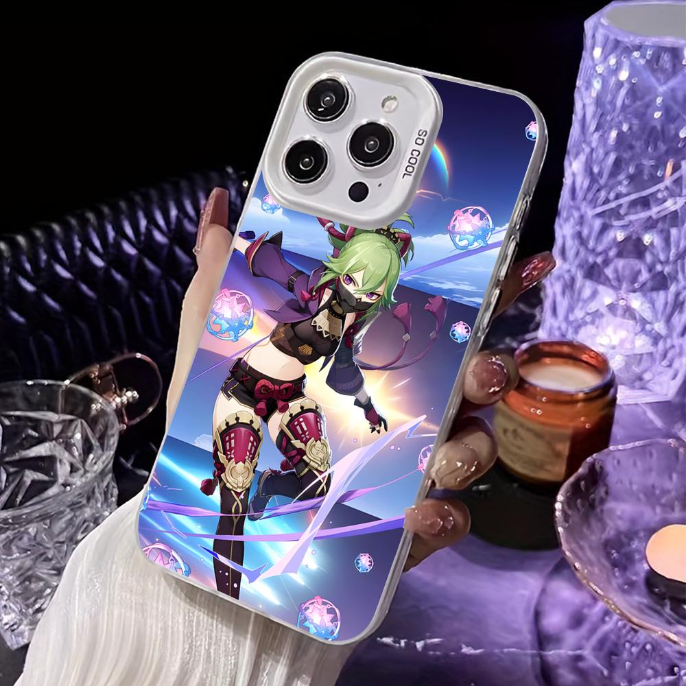 

Игровой чехол для мобильного телефона GI Kuki Shinobu для iPhone 17 16 15 14 13 12 11 X XR XS 8 7 Air Pro Max Plus Белый полупрозрачный чехол iPhone 14