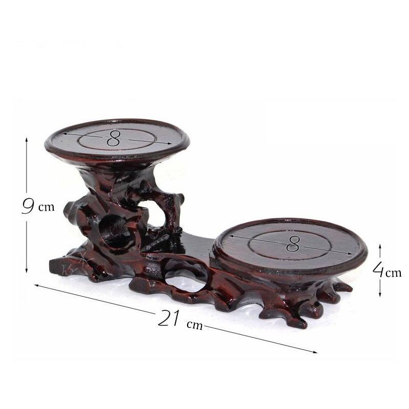 Retro Wooden Tea Table Teapot Cup Base Vase Decor Display Stand Bonsai Statues Stone Pedestal Display Wooden Base Serving Tray