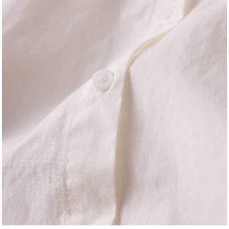 Spring Little Fresh Rabbit Ears Solid Color Long Sleeve Shirt Women's Stand Collar Loose Versatile Top Blouses & Shirts