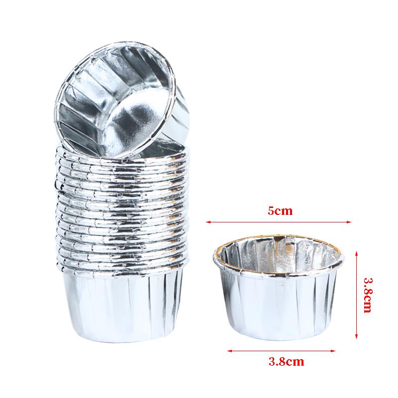 50 buc mini brioșe Cupă de folie Înveliș de hârtie pentru brioșe Auriu Argintiu Cupe pentru copt brioșe