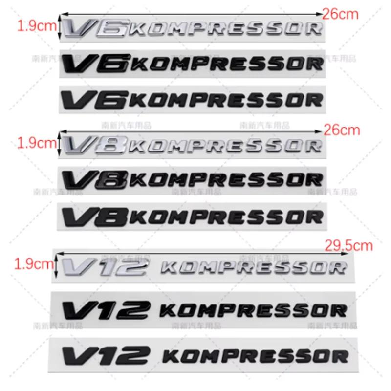 3D ABS V6 V8 V12 COMPRESSOR Car Side Emblem Trunk Badge Sticker For Mercedes Benz W212 W213 W204 W205 W168 W176 CLK GLA G63 G500