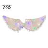 LED Costume Accessories Light-Up Angle Wing, Glowing Feather Wing for Kids Girls, Light Up Performance Wings Fairy Props Christmas Halloween Stage Led