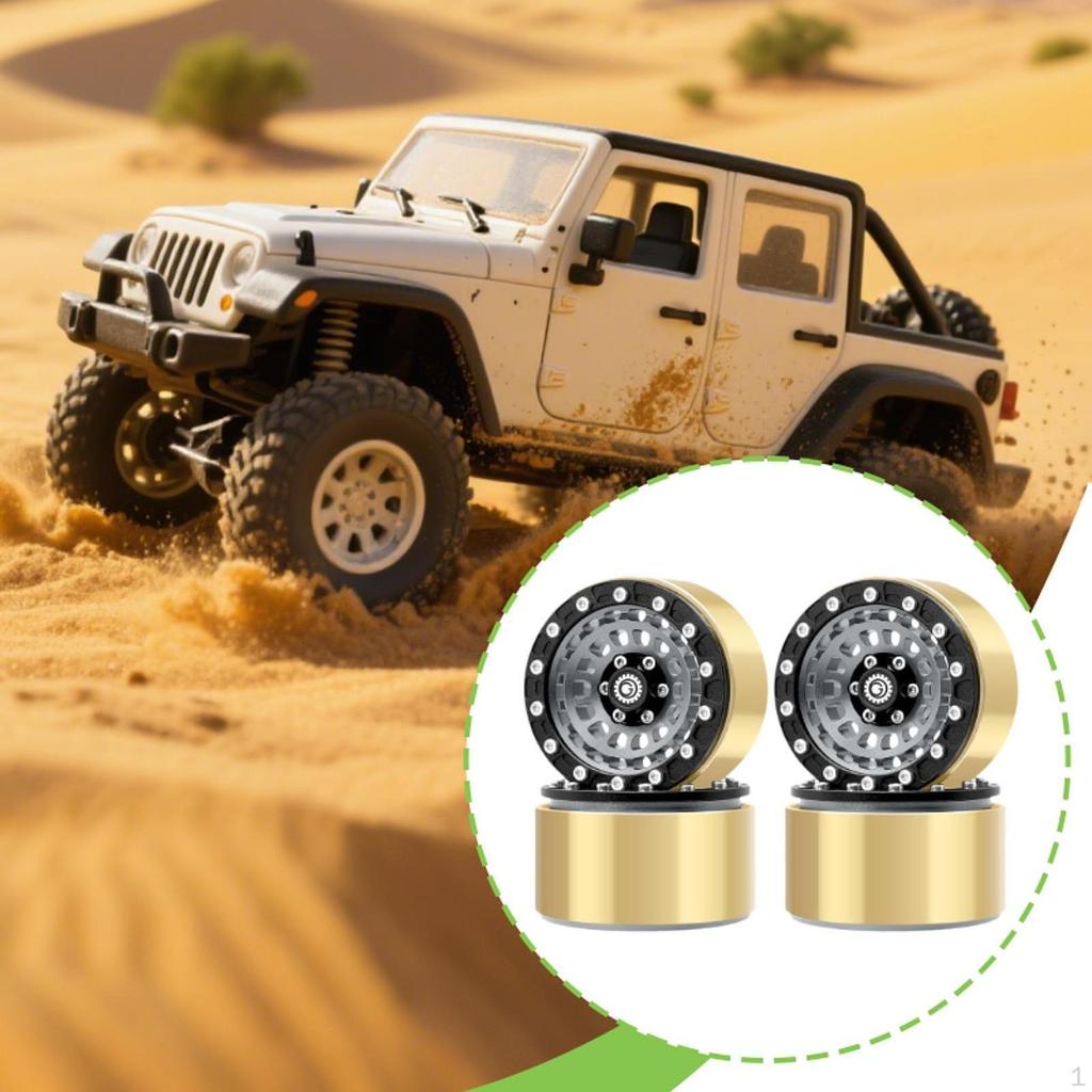 4 Pieces 1.9 Inches Beadlock Wheel Rim Replacement Metal Accessory Od 56.5mm for SCX10 TRX4 90046