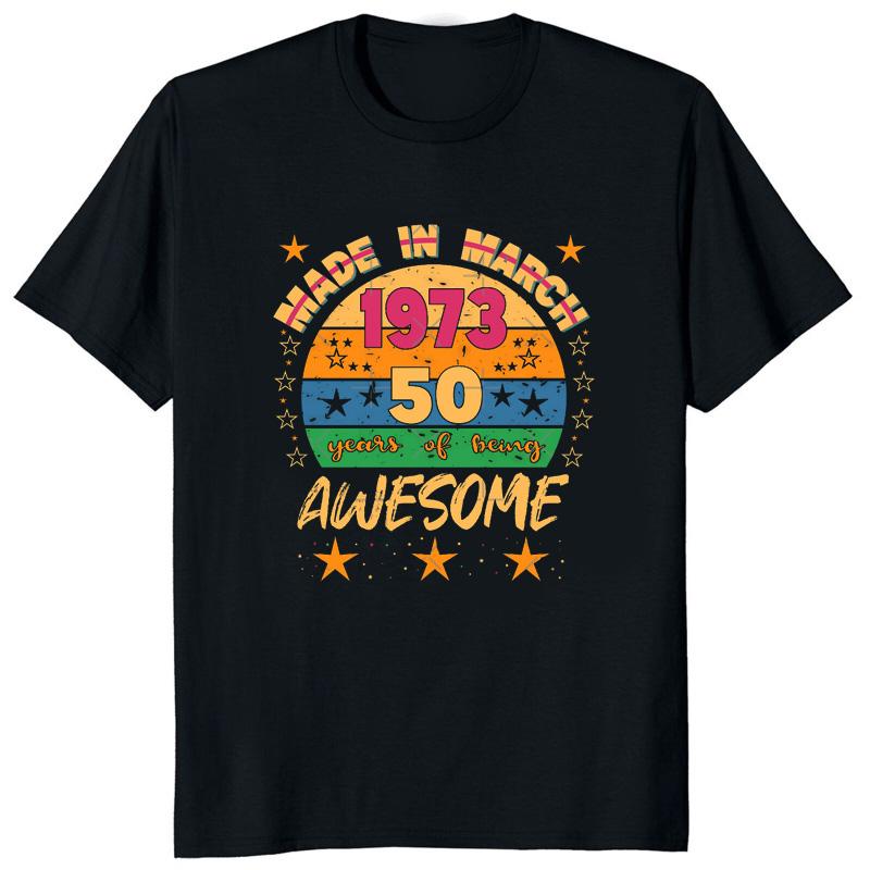 50 Year Old Gifts graphic tshirts Vintage 1973 Limited Edition 50th Birthday Shirt Men Clothing Classic women TShirt Casual Tee 4XL