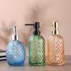 Colored Pineapple Glass Hand Sanitizer and Shower Gel Pump Bottle – Refillable, Sealed, Thickened, Patterned Empty Bottle.