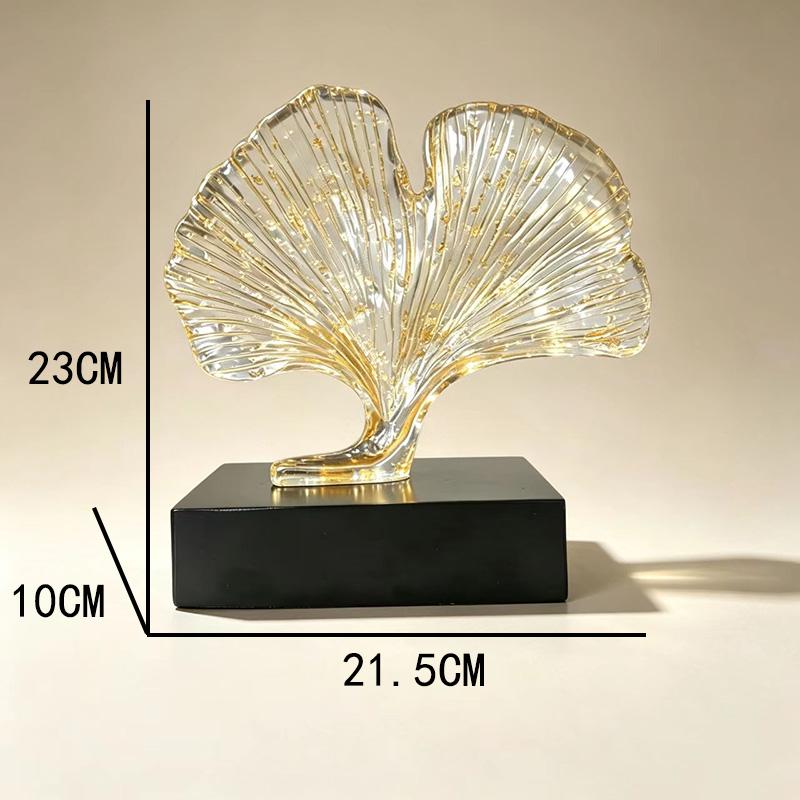 Handmade Pop Art Resin Ginkgo Leaf Ornament Chinese Style Living Room & Hotel Decoration