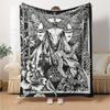 Satan Print Flannel Blanket High Quality Warm Comfortable Cover for All Seasons Perfect for Gifts Home Decor