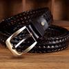 Woven Causal Leather Belt For Jeans Pants Match For Any Outfit Adjustable Woven Elegant And Attractive Premium Leather, Black