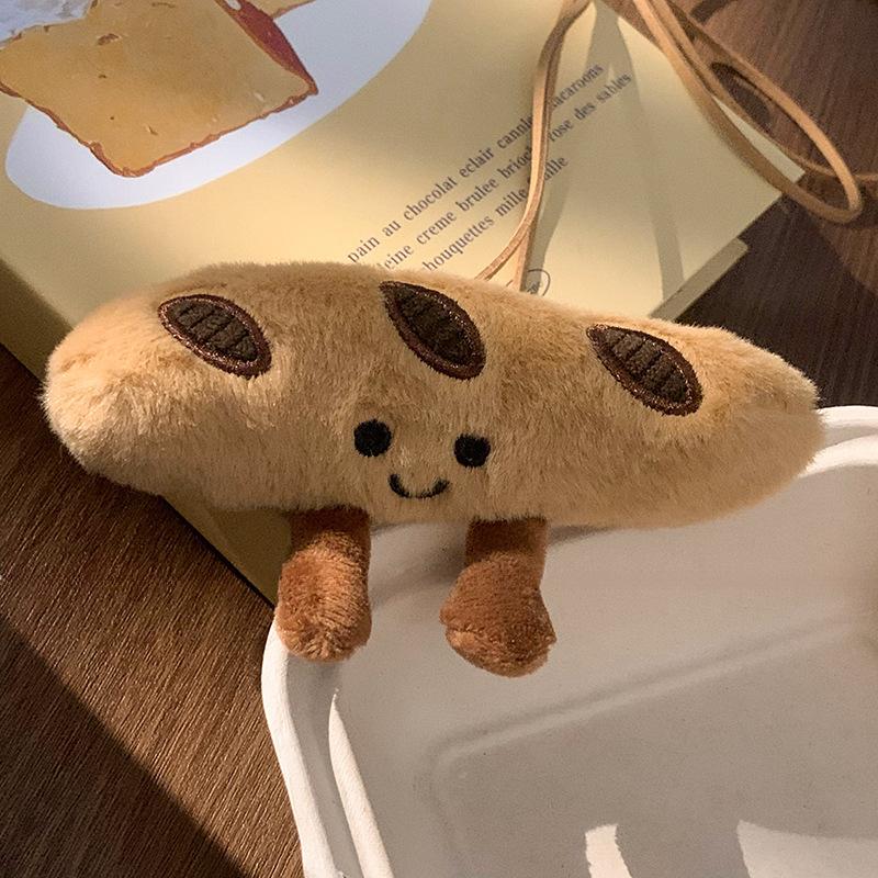 

Плюшевый круассан смайлик кожаное ожерелье милая булочка цепочка для свитера модное ожерелье с чувством дизайна личности женское