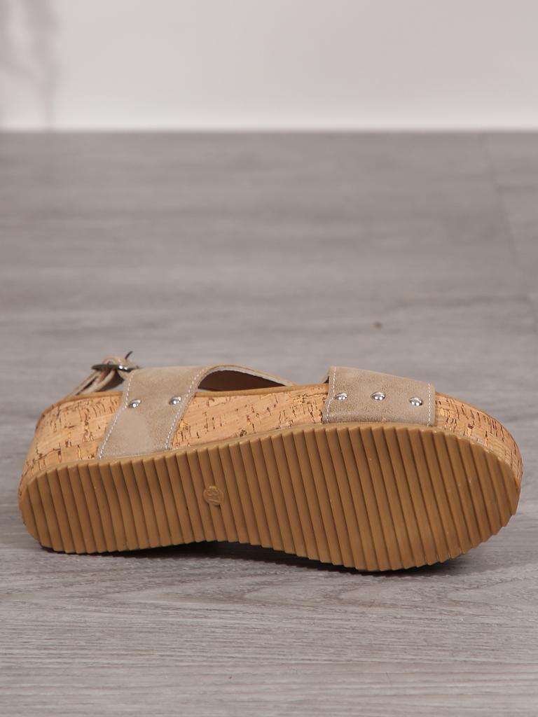 Sandali Zeppa da Donna con Suole Spesse e Borchie Incrociate, Sandali con Tacco Alto e Punta Aperta per l'Estate